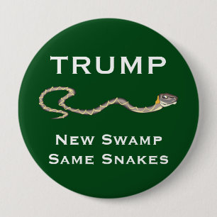 "Trump - New Swamp. Zelfde momentopnamen" Groen Ronde Button 4,0 Cm