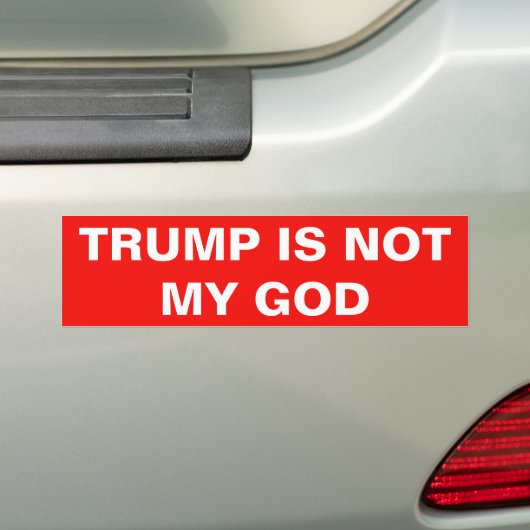 TRUMP NIET MIJN GOD BUMPERSTICKER (Op auto)
