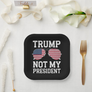 Trump Niet Mijn President Anti-Trump Papieren Bordje