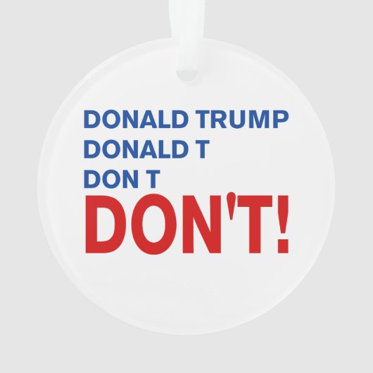 Trump niet ornament (achterkant)