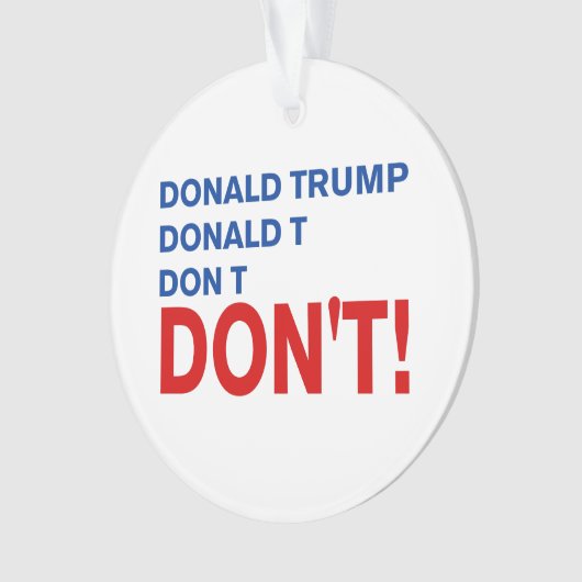 Trump niet ornament (voorkant)