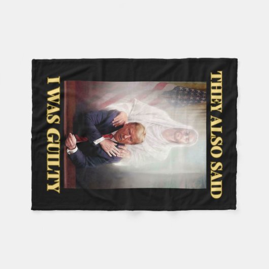 Trump niet schuldig Jezus Christus Patriot bidden Fleece Deken (Voorkant (Horizontaal))