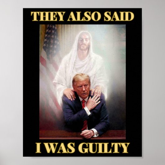 Trump niet schuldig Jezus Christus Patriot bidden  Poster (Voorkant)
