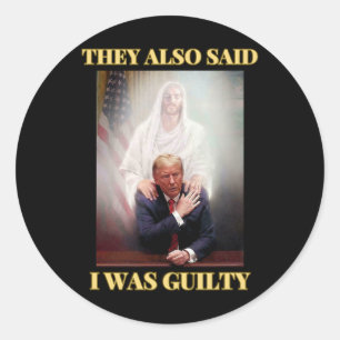 Trump niet schuldig Jezus Christus Patriot bidden Ronde Sticker