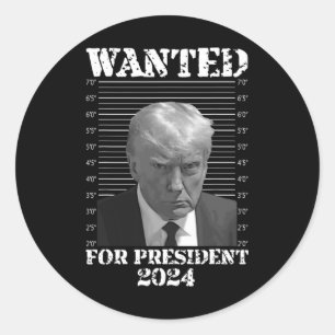 Trump niet schuldig Mok doodgeschoten 2024 gezocht Ronde Sticker