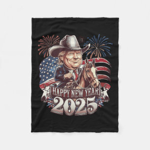 Trump Nieuwjaar 2025 Patriottisch Paard Trump Amer Fleece Deken
