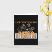 Trump Nieuwjaar 2025 Witte Huis Vuurwerk Viering Kaart (Gele Bloem)
