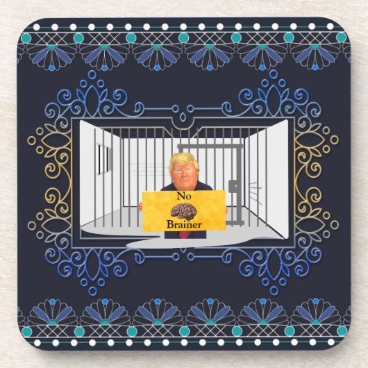 Trump No Brainer Beverage Coaster Bier Onderzetter (Voorkant)