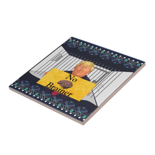 Trump No Brainer Ceramic Tegel Tegeltje (Zijkant)