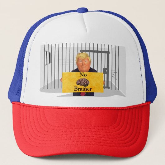 Trump No Brainer Trucker Hat Trucker Pet (Voorkant)