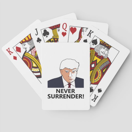Trump Nooit Overgave Mug Shot Pokerkaarten (Achterkant)