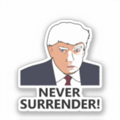 Trump Nooit Overgave Mug Shot Sticker (Voorkant)