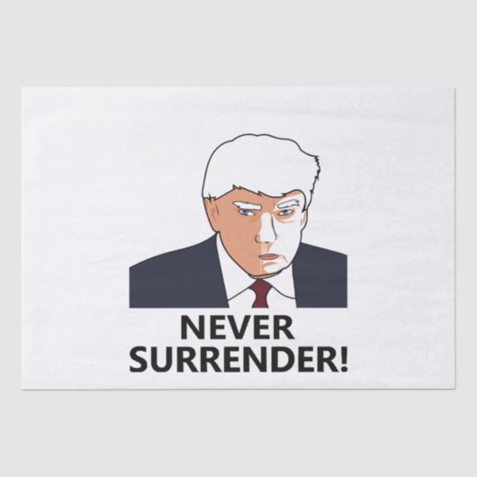 Trump Nooit Overgave Mug Shot Tissuepapier (Voorkant)