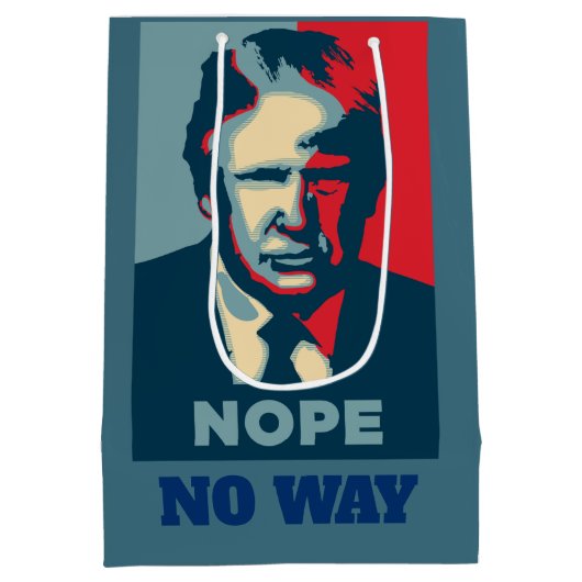 Trump Nope No Way Gift Bag Medium Cadeauzakje (Achterkant)