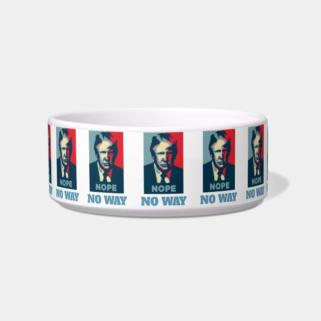 Trump Nope No Way Pet Bowl Voerbakje (Voorkant)