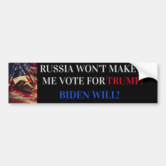 TRUMP NOT BIDEN 2020 BUMPERSTICKER (Voorkant)