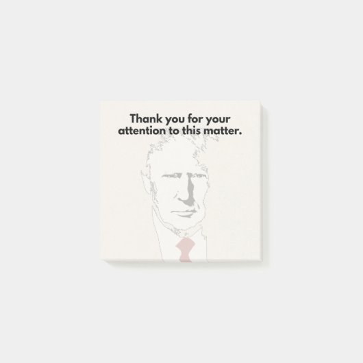 Trump-notities, bedankt voor uw aandacht voor dit post-it® notes (Voorkant)