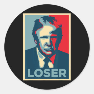 Trump Obama Hoop Poster Loser Ronde Sticker