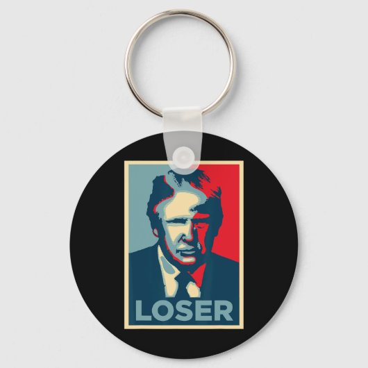 Trump Obama Hoop Poster Loser Sleutelhanger (Voorkant)
