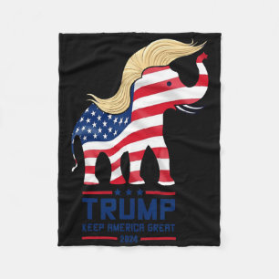 Trump Olifant Republikein Houd Amerika Groot Kies Fleece Deken