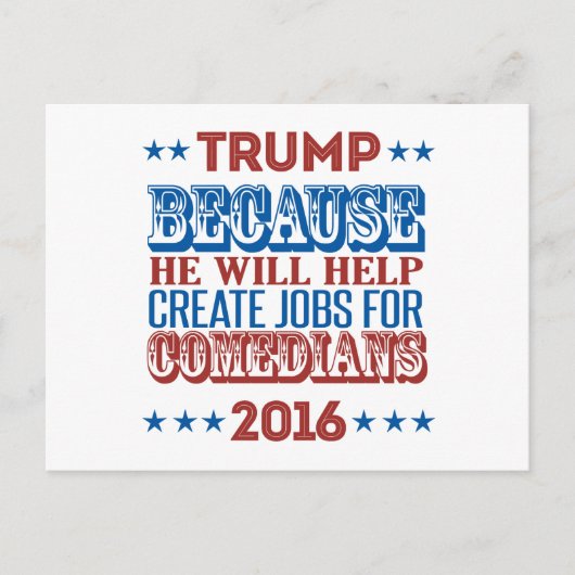 Trump omdat hij creëer banen helpt briefkaart (Voorkant)
