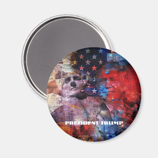 Trump on Mount Rushmore Magneet (Voorkant / Achterkant)