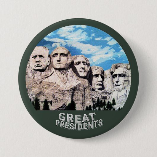 Trump on Rushmore Ronde Button 7,6 Cm (Voorkant)
