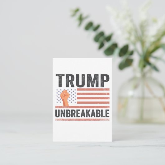 Trump Onbreekbare President Trump Amerikaanse vlag Informatiekaartje (Staand voorkant)