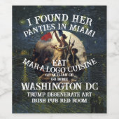 Trump Onderbroek Miami Katholieke Kerk Wit Wijn Etiket (Enkel label)