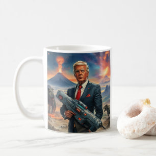 Trump op Alien Planet Dinosaurs Laser Pistool Volc Koffiemok