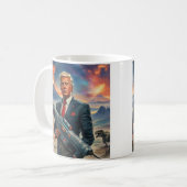 Trump op Alien Planet Dinosaurs Laser Pistool Volc Koffiemok (Voorkant links)