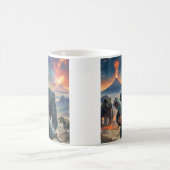 Trump op Alien Planet Dinosaurs Laser Pistool Volc Koffiemok (Center)