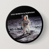 Trump op de maan ronde button 7,6 cm (Voorkant)