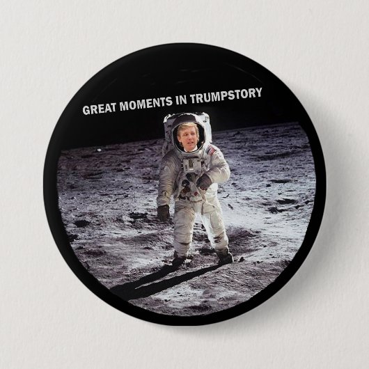 Trump op de maan ronde button 7,6 cm (Voorkant)