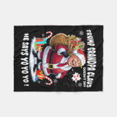 Trump Opa Claus Yo Yo Yo Yo Kerstmis Fleece Deken (Voorkant (Horizontaal))