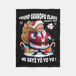 Trump Opa Claus Yo Yo Yo Yo Kerstmis Fleece Deken