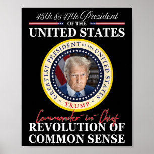 Trump opperbevelhebber 45 47 revolutie poster