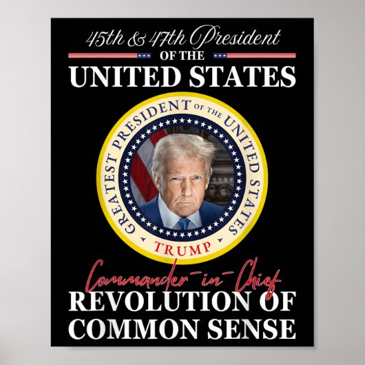 Trump opperbevelhebber 45 47 revolutie poster (Voorkant)