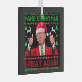 Trump Ornament, maak kerst weer geweldig Glas Ornament (Voorkant Rechts)