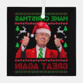 Trump Ornament, maak kerst weer geweldig Glas Ornament (Achterkant)