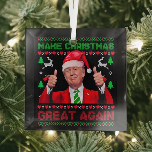 Trump Ornament, maak kerst weer geweldig Glas Ornament (Insitu)
