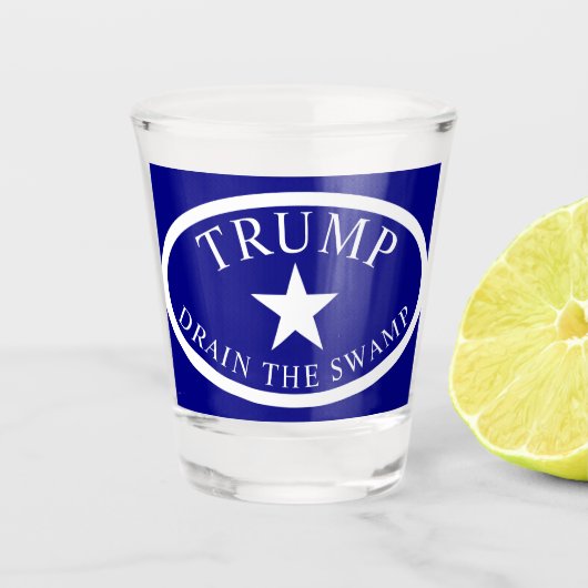 Trump Oval truck window sticker Drain the Swamp Shot Glas (Voorkant)