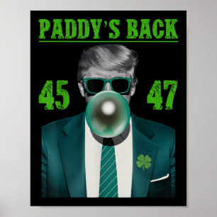 Trump Paddys Back Design - Grappig Trump St Poster