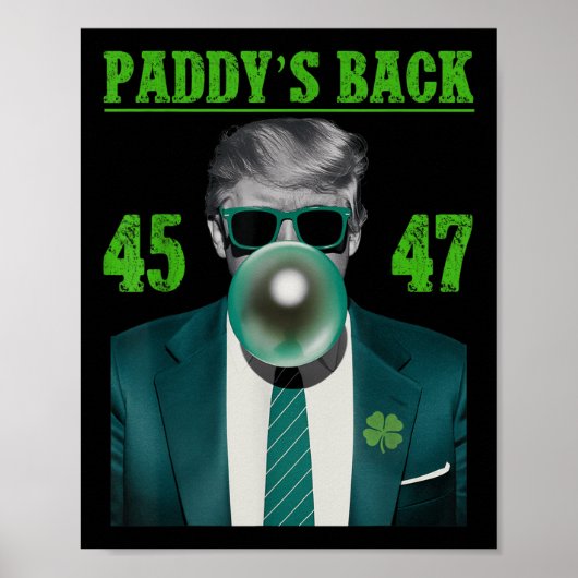 Trump Paddys Back Design - Grappig Trump St Poster (Voorkant)