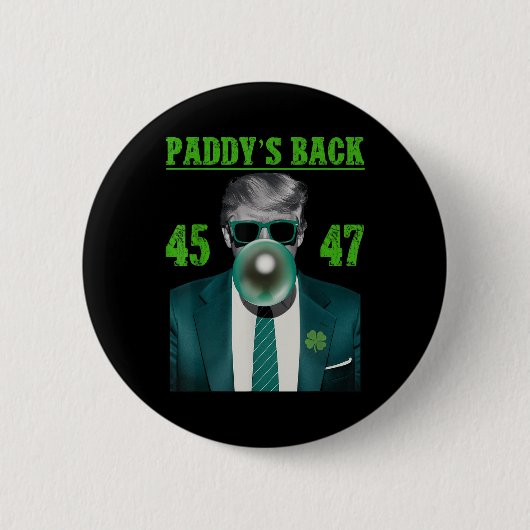 Trump Paddys Back Design - Grappig Trump St Ronde Button 5,7 Cm (Voorkant)
