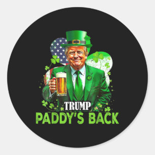 Trump Paddy's CK St Patricks Day Flag Shamrock Iri Ronde Sticker