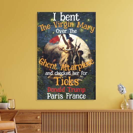 Trump Pam Bondi Kristi Noem Hegseth Bible Study WH Canvas Afdruk (Insitu (Woonkamer))