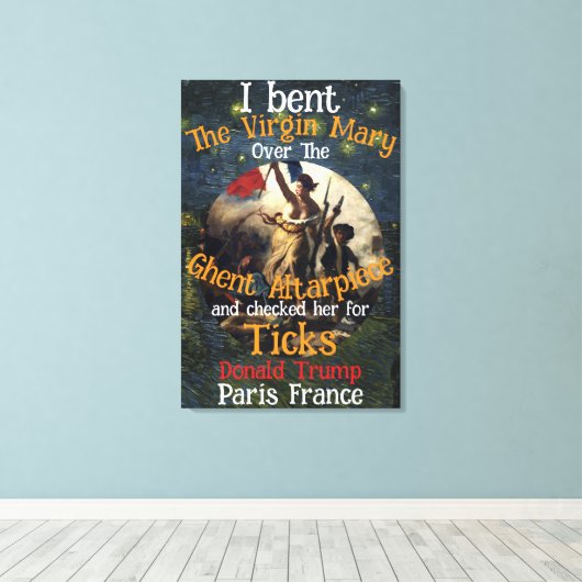 Trump Pam Bondi Kristi Noem Hegseth Bible Study WH Canvas Afdruk (Insitu (Houten vloer))