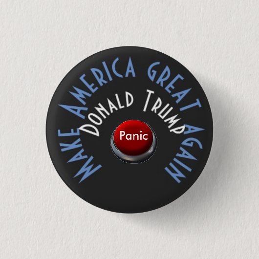 Trump panic-toets ronde button 3,2 cm (Voorkant)