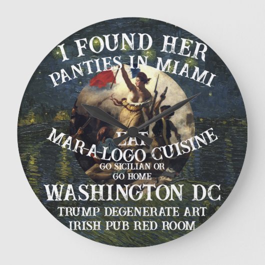 Trump Panties Miami Catholic Church White Grote Klok (Voorkant)